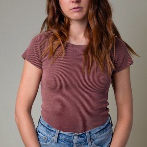 NWT evirwild Ella Short Sleeve Ribbed Tee